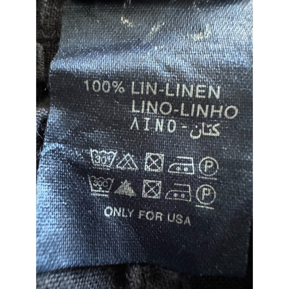 Vilebrequin Mens XXL 100% Linen Pull‑On Pants 33" Inseam Navy Blue Cargo Morocco - Picture 9 of 12